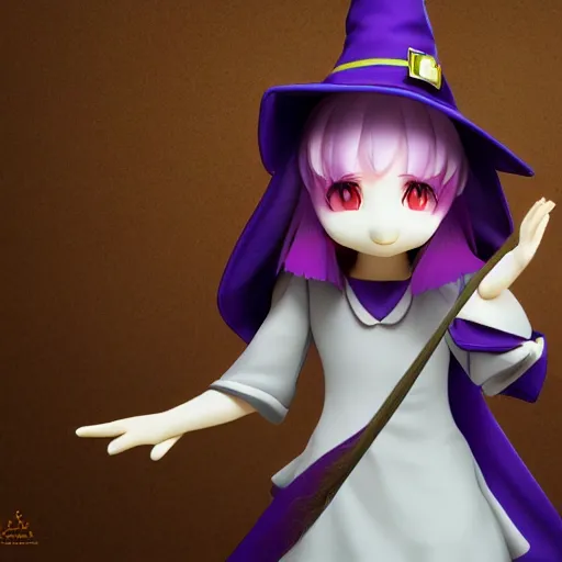 Image similar to cute fumo plush of a girl casting a summoning spell, witch, vray