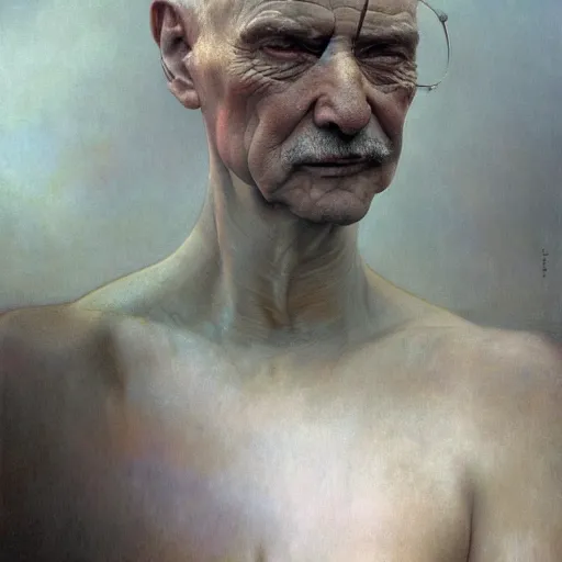 Image similar to hyperrealist portrait of a computer simulation of the earth used by aliens by beksinski and jeremy mann and alphonse mucha and stan lee, fantasy art, photo realistic, dynamic lighting, artstation, poster, volumetric lighting, very detailed faces, award winning, full face, symmetry