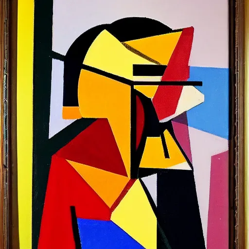 Image similar to a gouache by erno rubik cubism, studio portrait of a man