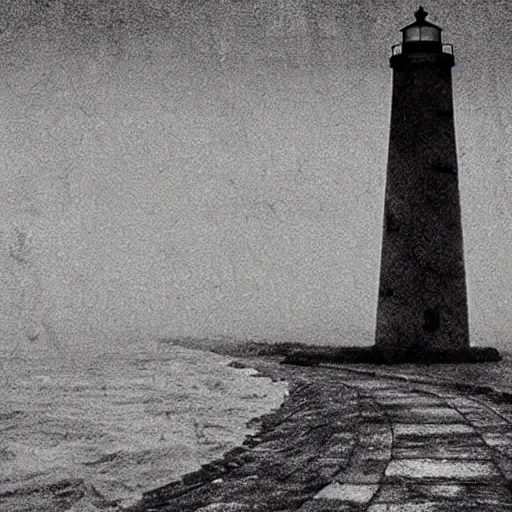 Prompt: a beautiful photo of a lighthouse from silent hill, realistic, very detailed