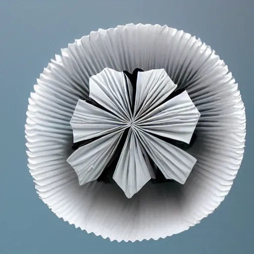 Prompt: origami spherical wind diatom