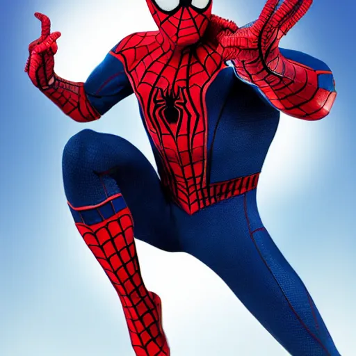 Image similar to spiderman as captain america, photo