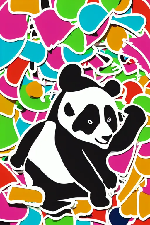 Image similar to Portrait of a panda as a wrestler, sticker, colorful, illustration, highly detailed, simple, smooth and clean vector curves, no jagged lines, vector art, smooth