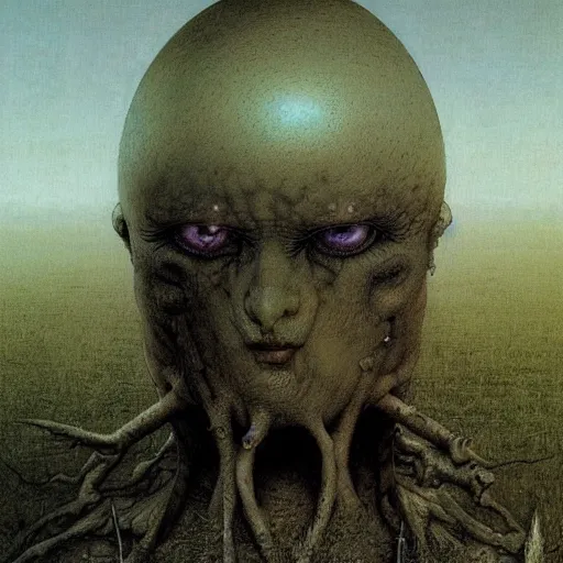 Image similar to humpty dumpty front view by by luis royo and wayne barlowe, beksinski