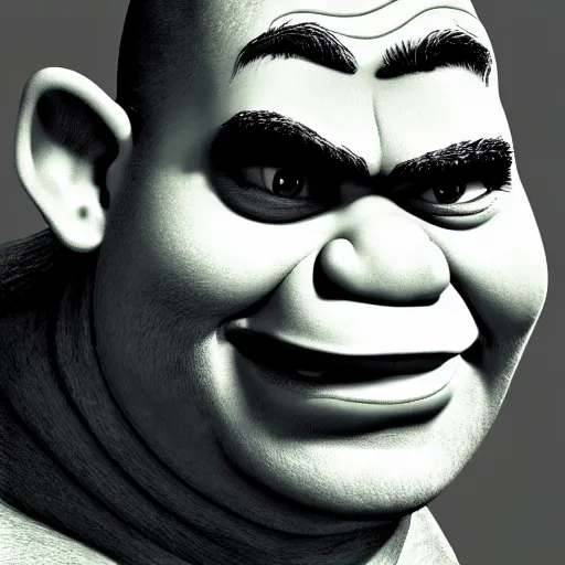 Image similar to Extremely detailed portrait of Shrek, by Miguel Vasquez