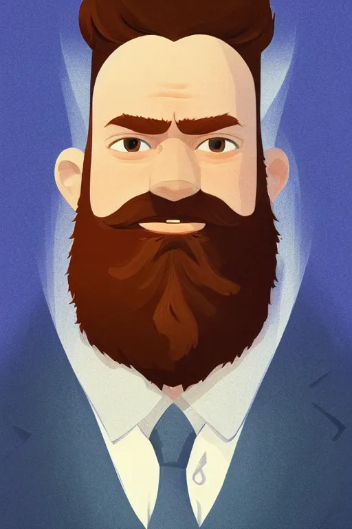 Image similar to face icon stylized minimalist portrait of a respectable dignified 3 0 ish pentecostal preacher with kind eyes and red beard and hair, loftis, cory behance hd by jesper ejsing, by rhads, makoto shinkai and lois van baarle, ilya kuvshinov, rossdraws global illumination