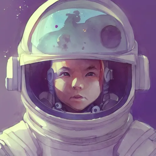 Prompt: game asset of sketches watercolor of a boy astronaut by Stanley Artgerm Lau, WLOP, Rossdraws, James Jean, Andrei Riabovitchev, Marc Simonetti, and Sakimichan, tranding on artstation , assets