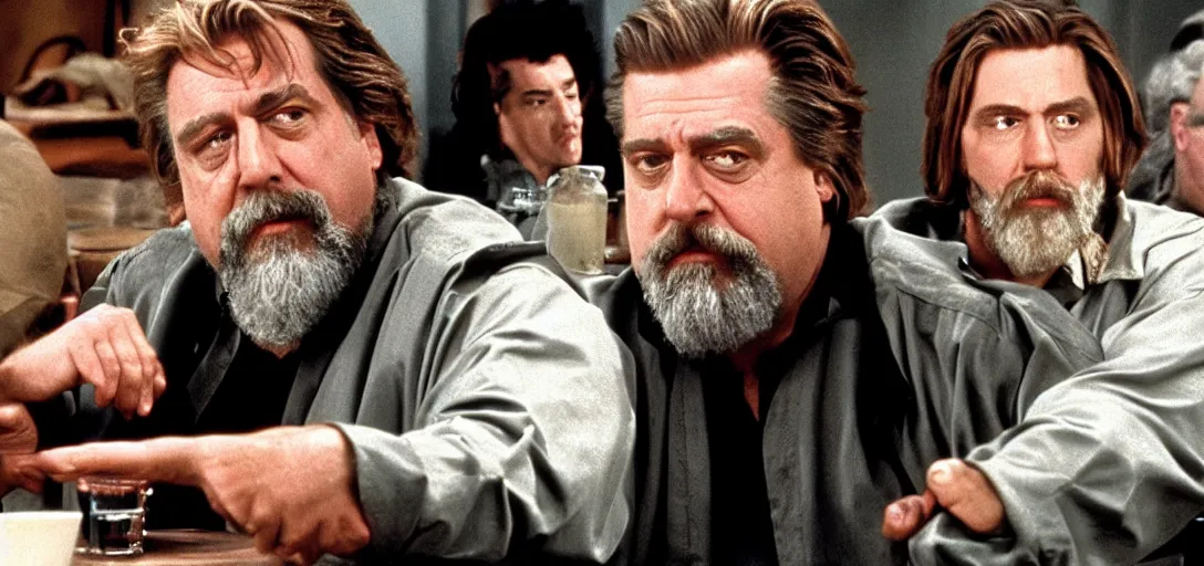 Image similar to The Big Lebowski but all the characters are played by John Goodman