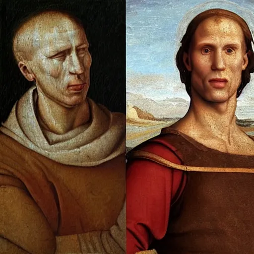 Image similar to A 14th century italian renaissance oil painting of Jerma985, portrait of Jerma985, grainy, realistic, very realistic, hyperrealistic, highly detailed, very detailed, extremely detailed, very neat, very epic, very cool, detailed, trending on artstation