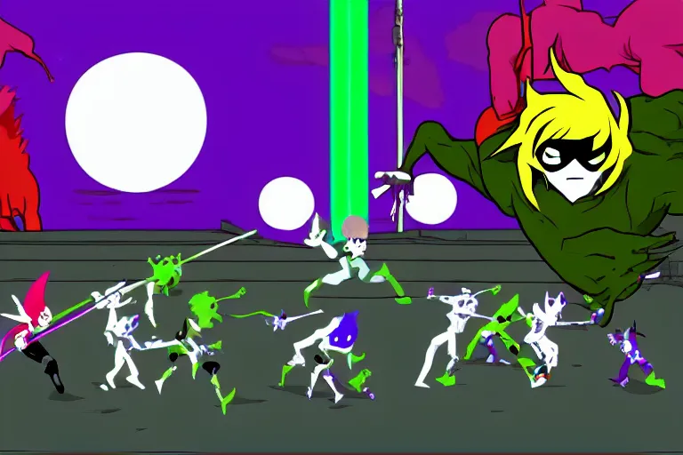 Image similar to The final battle in Homestuck, high quality screenshot