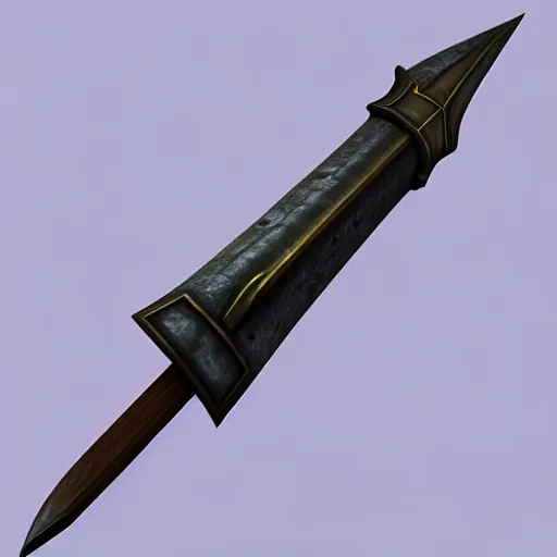 Image similar to Polearm, glaive, 3D render, fantasy weapon