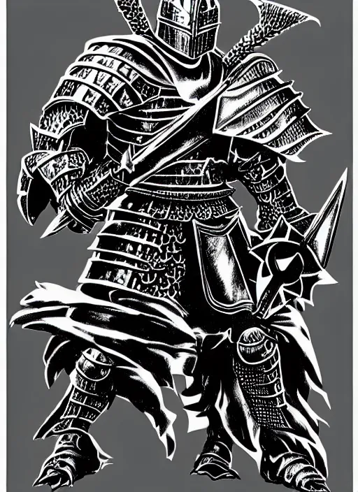 Prompt: wrewolf armored knight by kentaro miura