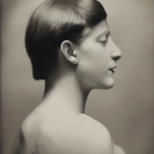 Image similar to side view of a bright young thing (woman), photographic portrait by cecil beaton, 1920s, 8k Resolution, high details