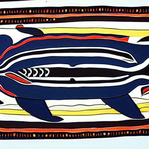 Image similar to whale. style of haida gwaii, pacific northwest coast, formline, native art, tribal art, clean