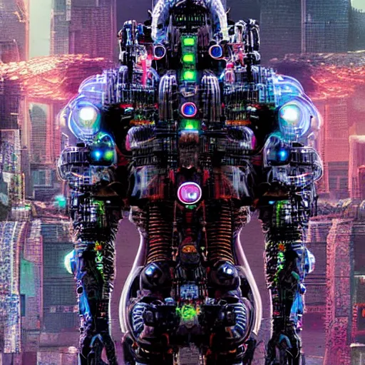 Prompt: cyborg hindu godbody, cyberpunk, ultra high tech, hyper detailed, coherent, cohesive, realistic, far shot, year 3 0 0 0, warbot