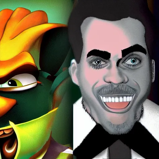 Image similar to jordan peterson as neo cortex, ps 1 graphics