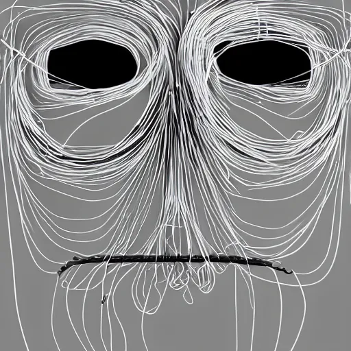 Image similar to a face made of wires