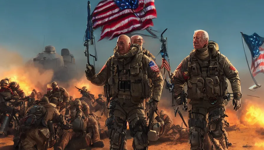 Image similar to joe biden is gi joe, billboard image, hyperdetailed, artstation, cgsociety, 8 k