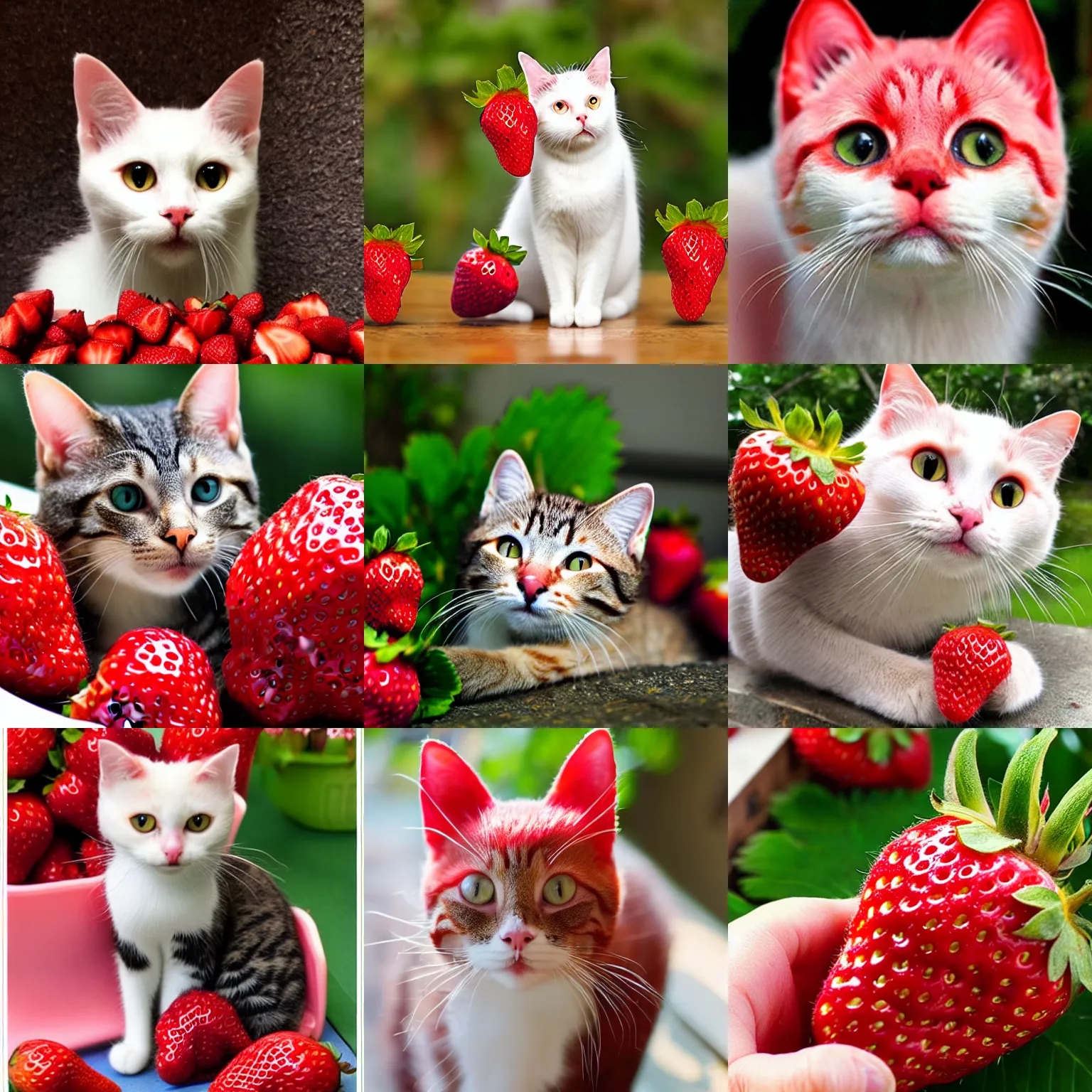 Prompt: strawberry cat