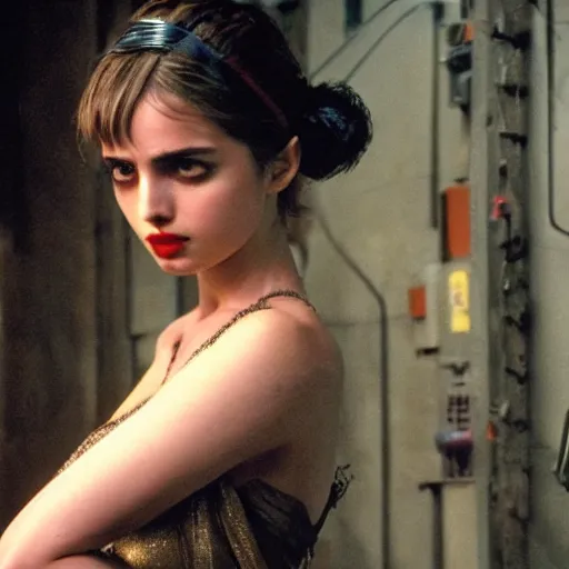 Image similar to Ana de Armas as gynoid in doorway in Blade Runner,