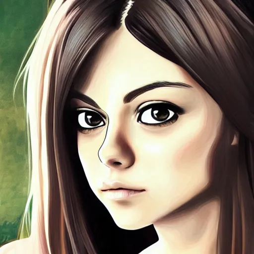 Prompt: a portrait of mila kunis, anime art style