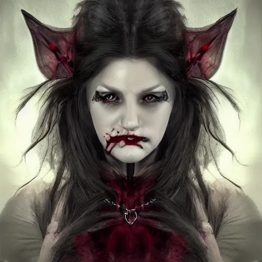 Prompt: the vampire woman portrait, fantasy art, concept art, photorealistic, highly detailed, -H 1000