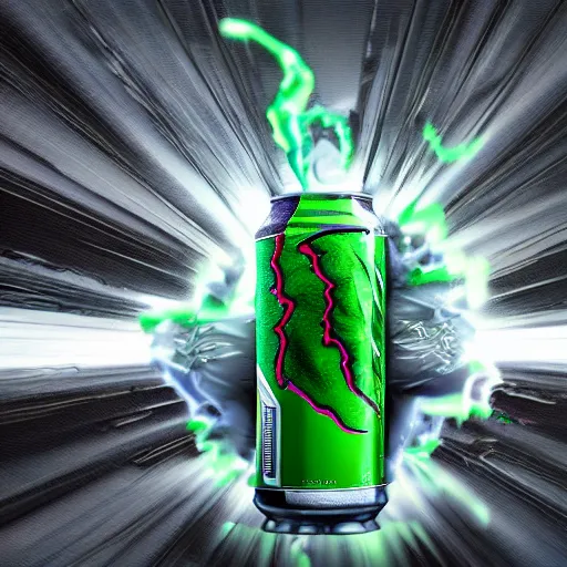 Image similar to new energy drink from monster energy , Ultra realistic illustration, highly detailed, digital painting, artstation, concept art, smooth, sharp focus, illustration