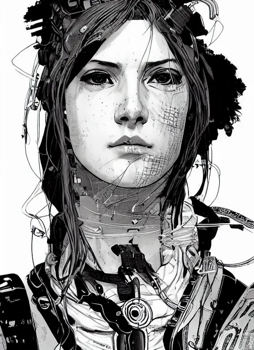 Prompt: cyberpunk pop star. portrait by ashley wood and alphonse mucha and laurie greasley and josan gonzalez and james gurney. spliner cell, apex legends, rb 6 s, hl 2, d & d, cyberpunk 2 0 7 7. realistic face. vivid color. dystopian setting.