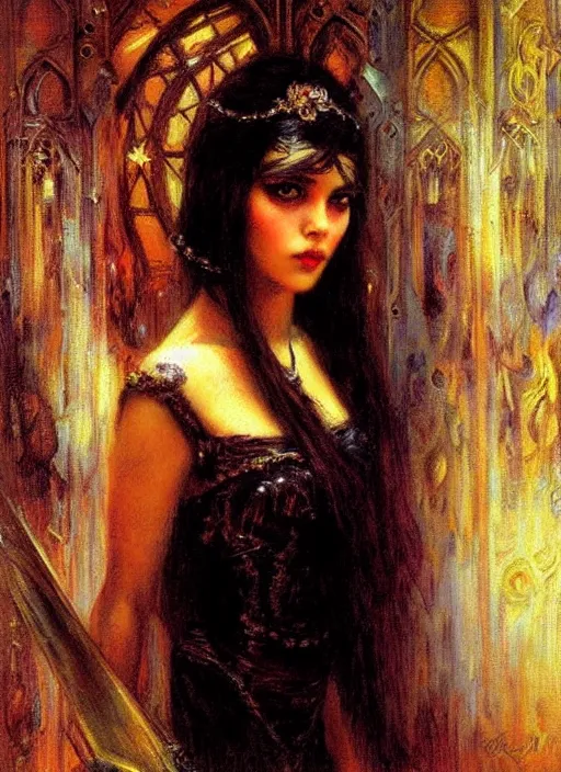 Image similar to gothic princess portrait. by gaston bussiere