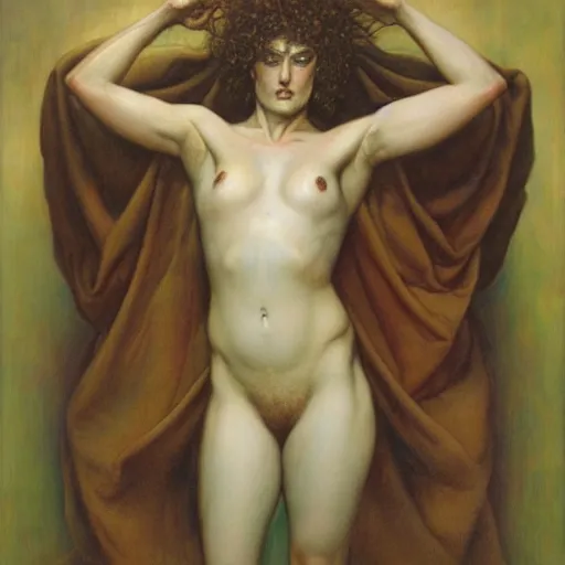 Prompt: the self emerges from the dream of illusion by austin osman spare and roberto ferri