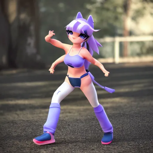 Image similar to cute fumo plush of an adorable horsegirl who runs half a marathon every day, athletic, vray