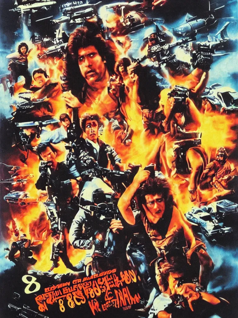 Image similar to 80s action movie poster