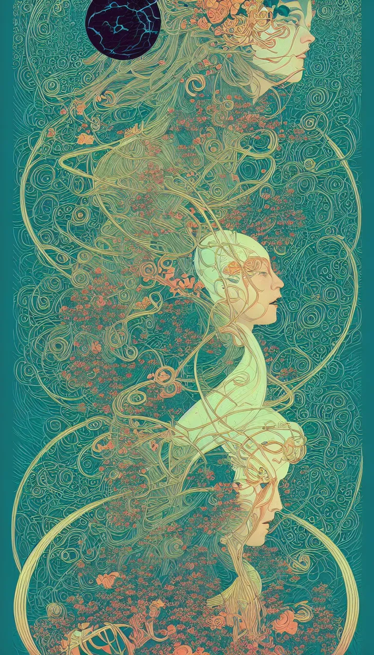 Image similar to beautiful goddess of life, victo ngai, josan gonzalez, kilian eng