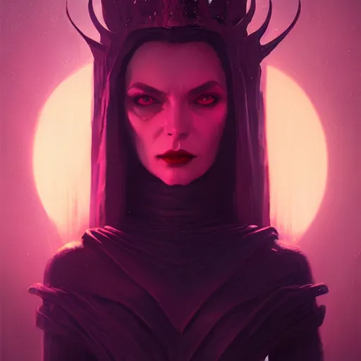 Image similar to the queen of vampires, matte fantasy painting, detailed portrait, cinematic lighting, deviantart artstation by brom, by greg rutkowski, by alena aenami, rendered in octane, bokeh