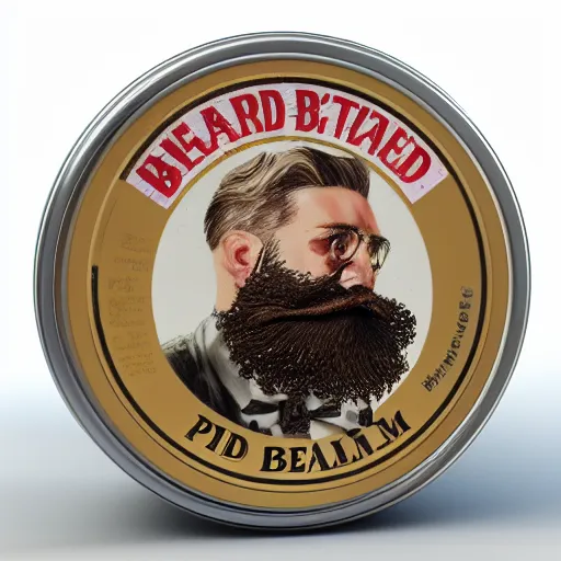 Image similar to 3 d render of vintage looking beard balm tin