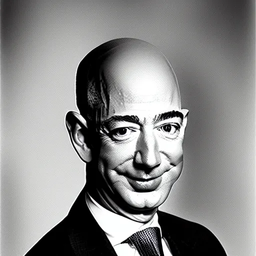 Prompt: Jeff Bezos as a maid, 1960, 50mm, portrait