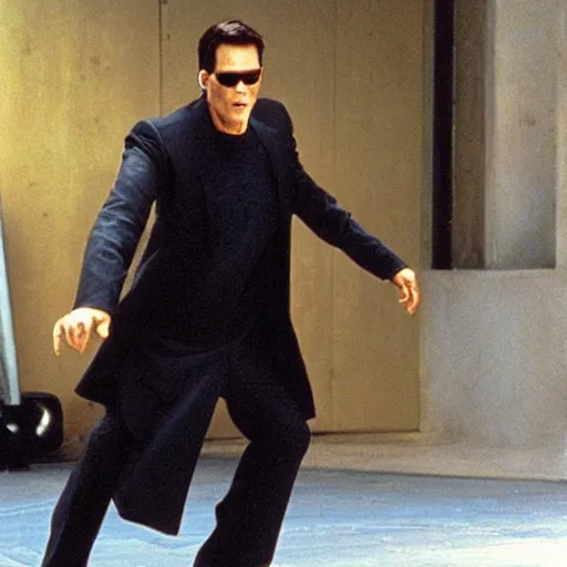 Prompt: jim carrey in the matrix move