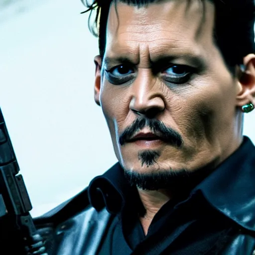 Prompt: Johnny Depp As the punisher 4k detail