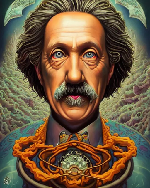 Image similar to lovecraft lovecraftian portrait of einstein, pixar style, by tristan eaton stanley artgerm and tom bagshaw.