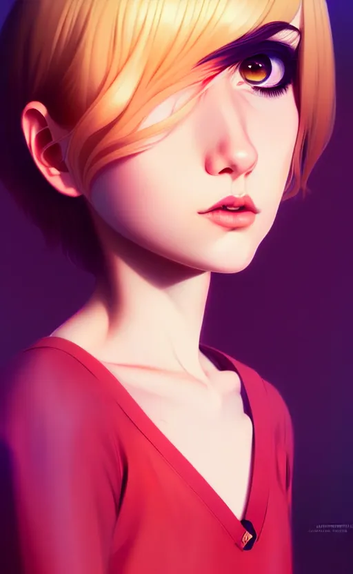 Image similar to a beautiful young british alternative music singer. optical illusion art by ilya kuvshinov lois van baarle ross tran range murata artgerm katsuhiro otomo norman rockwell. highly detailed intricately sharp focus mystically trending deviantart, pinterest, vogue italia, unreal engine 5, 4 k uhd image