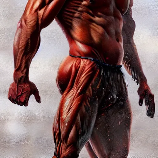 Prompt: a muscular half man half horse mutant creature wearimg red shorts,digital art,ultra realistic,ultra detailed,art by greg rutkowski,hyperdetailed,anthropomorphic,photorealistic,trending on artstation,deviantart,SFW