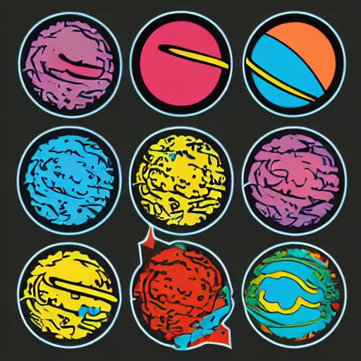 Image similar to 2 planet collapse particle fusion element macro cosmic art by butcher billy, sticker, colorful, illustration, highly detailed, simple, smooth and clean vector curves, no jagged lines, vector art, smooth andy warhol style