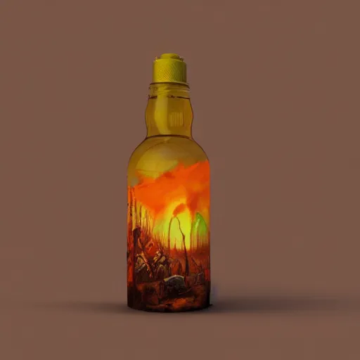 Prompt: end of the world in a plastic bottle, trending on artstation