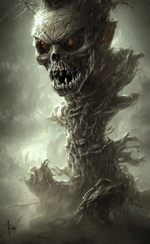 Image similar to a scary boo from mario, dark fantasy photorealistic concept art, trending on art station, stunning visuals, creative, cinematic, ultra detailed