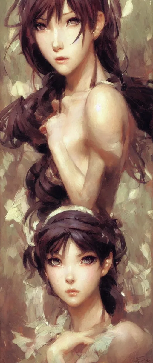 Image similar to cute anime girl face, painting by gaston bussiere, craig mullins, j. c. leyendecker