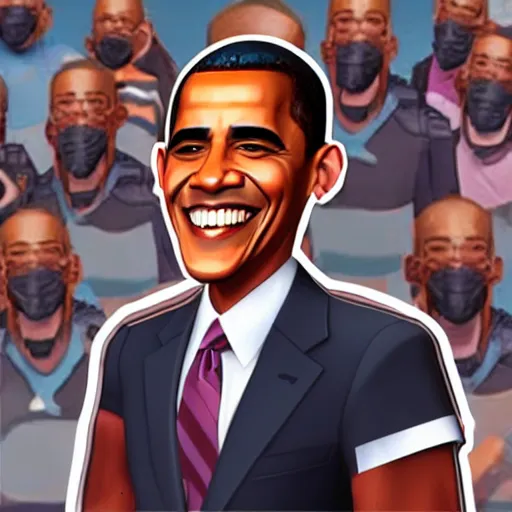 Prompt: barack obama as a fortnite skin