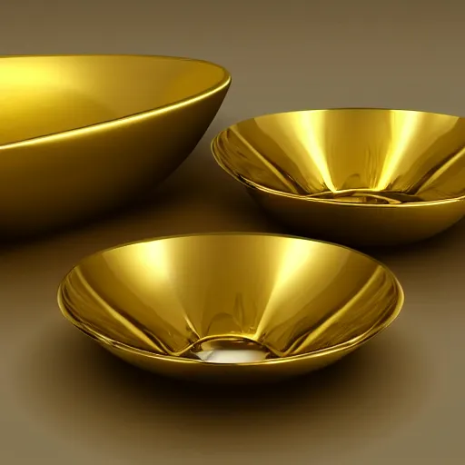 Image similar to myriad golden toilet bowls, digital art
