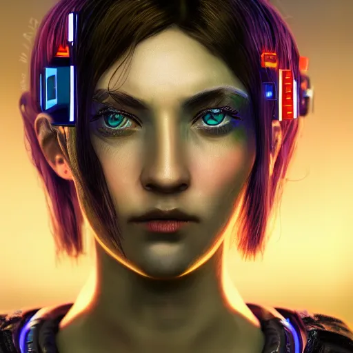 Prompt: the cyberpunk girl portrait, 4k, highly detailed, vivid colors, high definition, H 1000