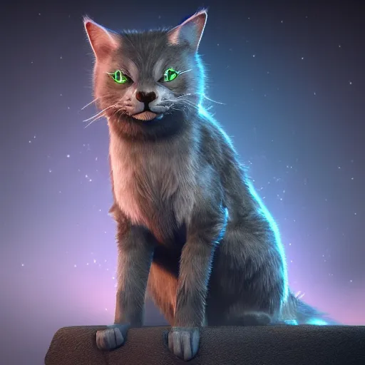 Image similar to Nekomancer, digital art, ultra hd render, Unreal Engine 5