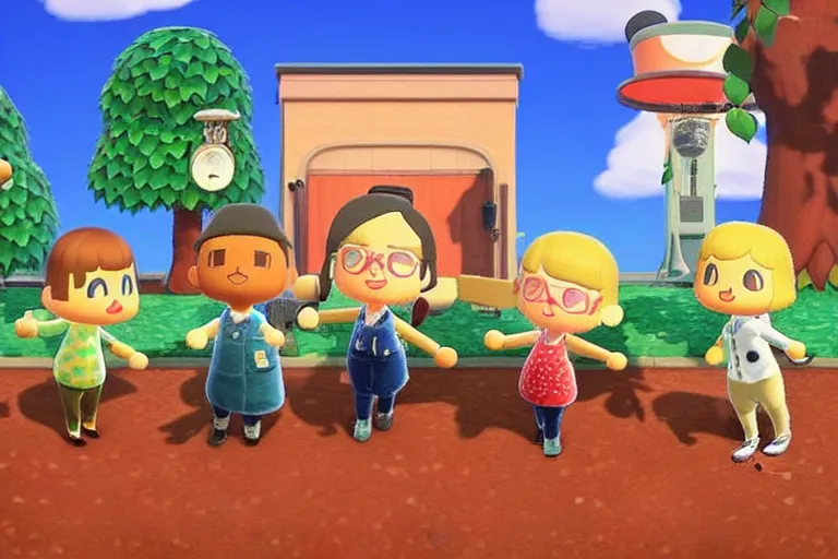 Prompt: a still of an animal crossing movie directed by woody allen in 2 0 0 3